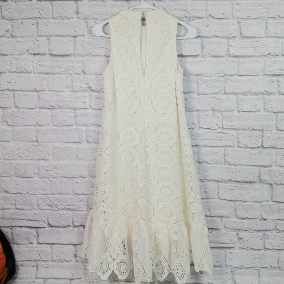 Erin Fetherston cream lace peplum eyelet dress - Picture 5 of 14